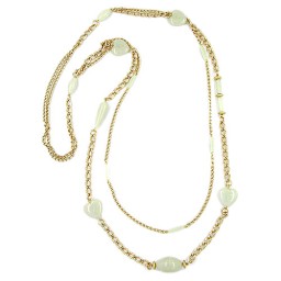 necklace beads mint gold plated