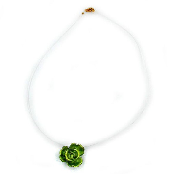 necklace green rose