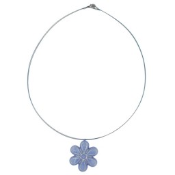 necklace flower pendant blue