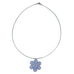 necklace flower pendant blue