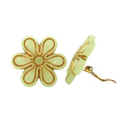 clip-on earring flower light green