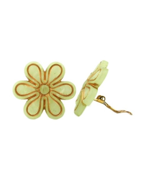 clip-on earring flower light green