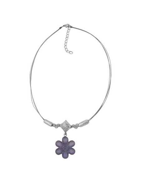necklace flower pendant grey