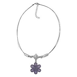 necklace flower pendant grey