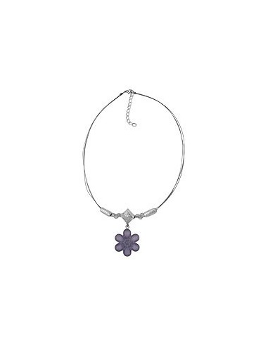 necklace flower pendant grey