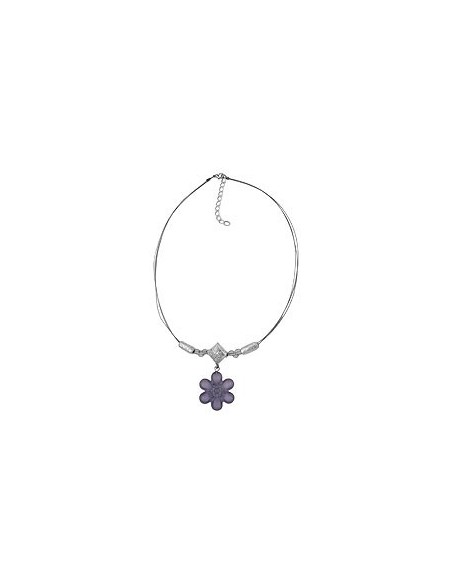 necklace flower pendant grey