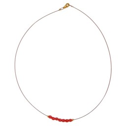 necklace glass beads red