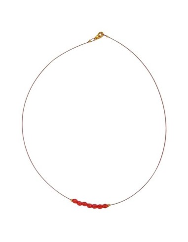 necklace glass beads red