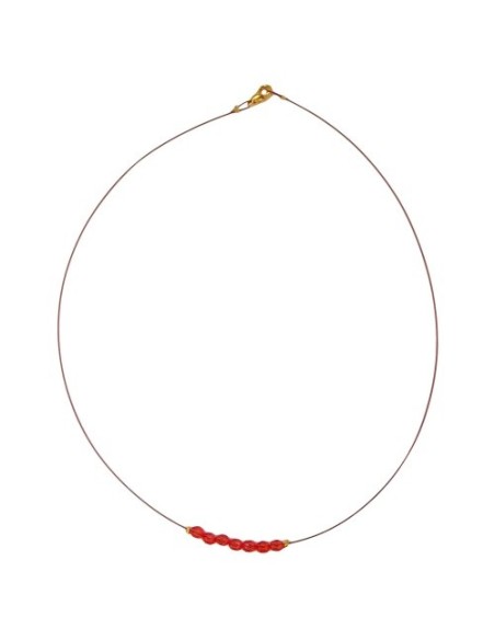 necklace glass beads red