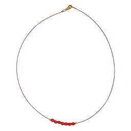 necklace glass beads red