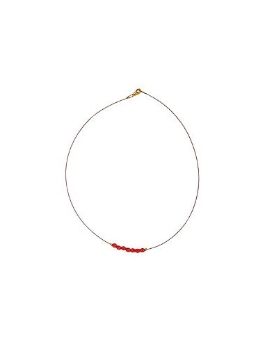necklace glass beads red