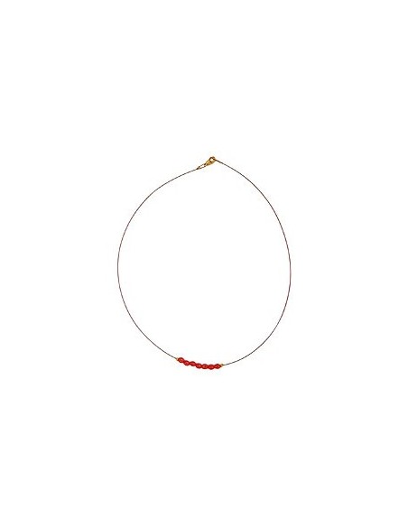 necklace glass beads red