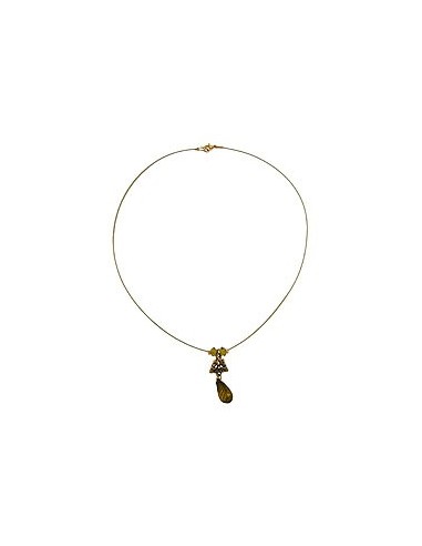 necklace pendant faceted drop bead olive green