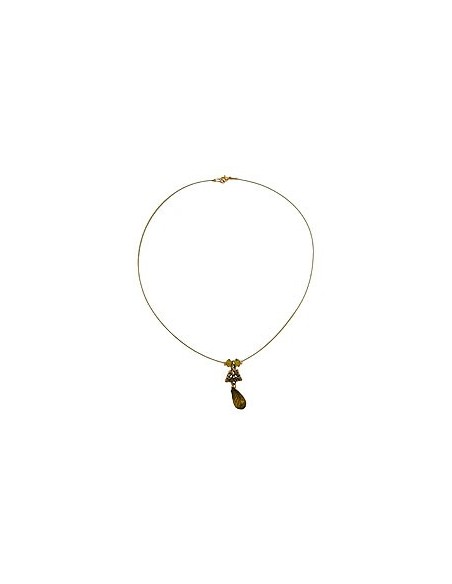 necklace pendant faceted drop bead olive green