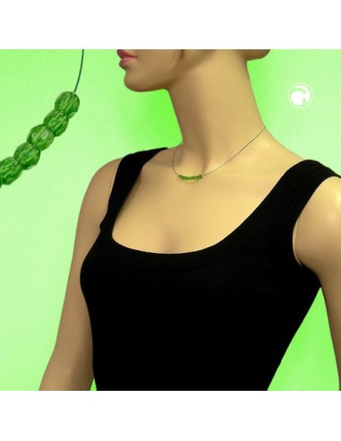necklace glass beads green