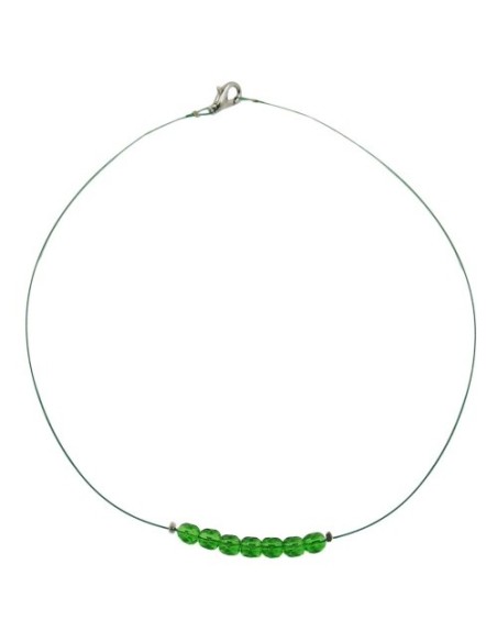 necklace glass beads green