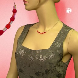 necklace glass beads red