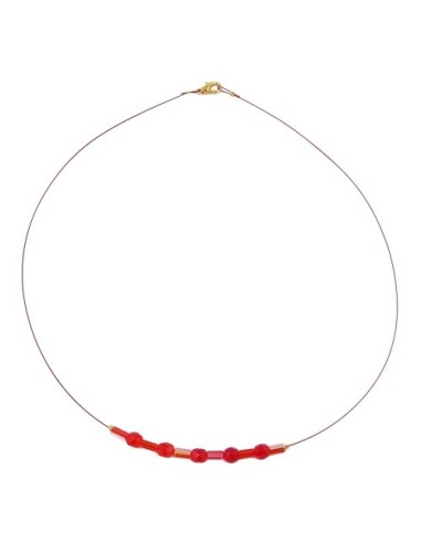 necklace glass beads red