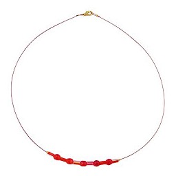 necklace glass beads red