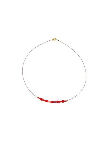 necklace glass beads red