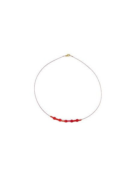 necklace glass beads red