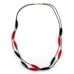 necklace olive shaped with grooves 60cm