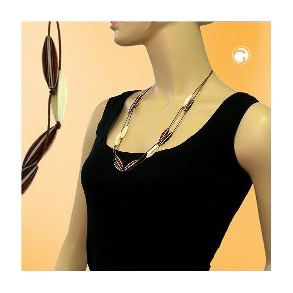 necklace olive-shape with grooves