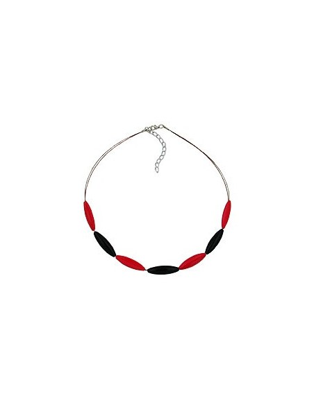necklace red and black olive shaped beads
