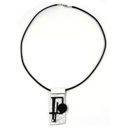 necklace square silver-black 50cm