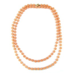 necklace 8mm beads apricot/ dull