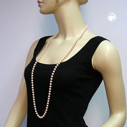 necklace 8mm beads apricot/ dull