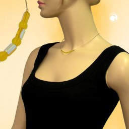 necklace glass beads yellow mirrored