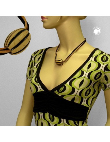 necklace beads light-brown & brown 50cm