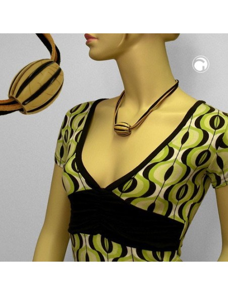 necklace beads light-brown & brown 50cm