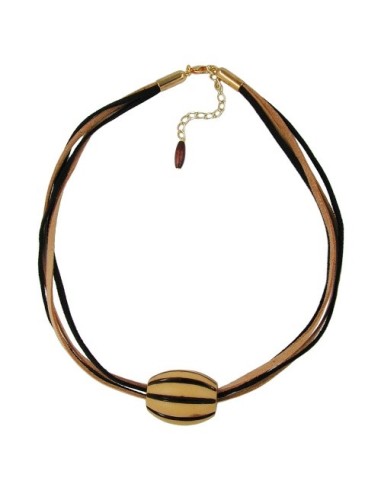 necklace beads light-brown & brown 50cm