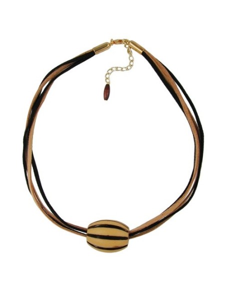 necklace beads light-brown & brown 50cm