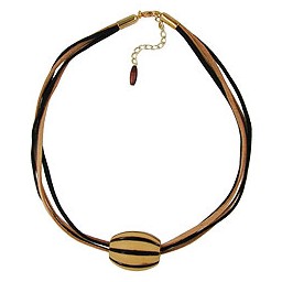 necklace beads light-brown & brown 50cm