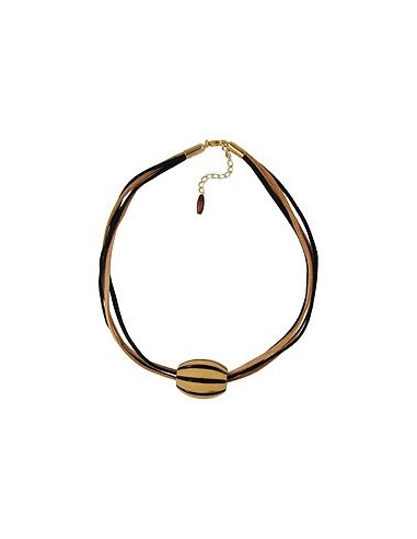 necklace beads light-brown & brown 50cm