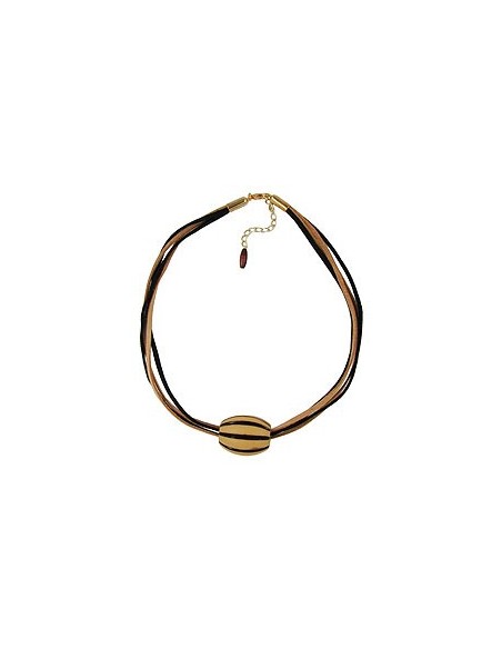 necklace beads light-brown & brown 50cm