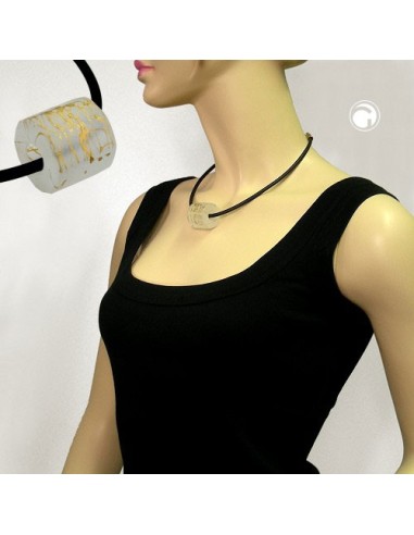 necklace cubic bead pendant gold coloured