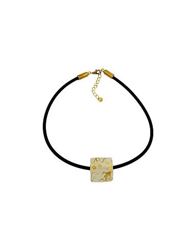 necklace cubic bead pendant gold coloured