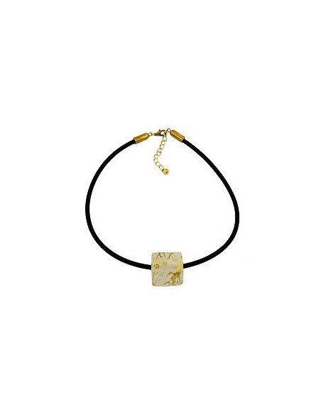 necklace cubic bead pendant gold coloured