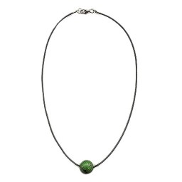 necklace jeans bead green/ silver coloured