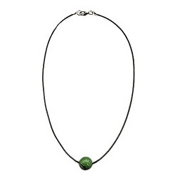 necklace jeans bead green/ silver coloured