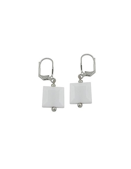 leverback earrings squared white