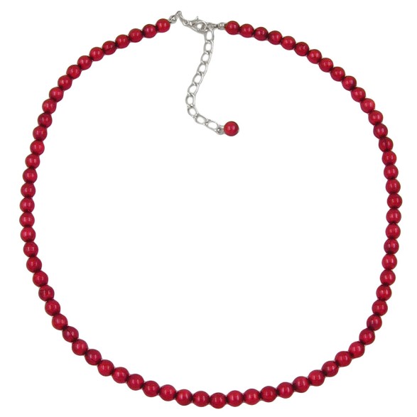 necklace beads 6mm silk-wine-red