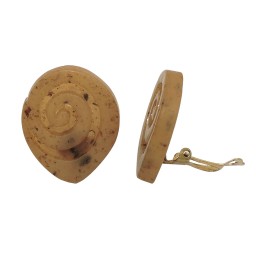 clip-on earring screw spiral light brown