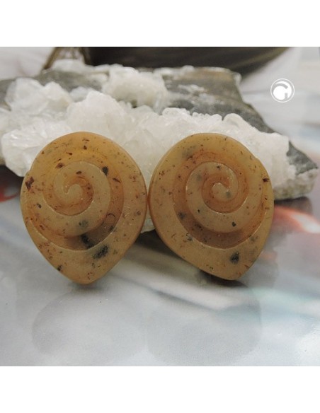 clip-on earring screw spiral light brown