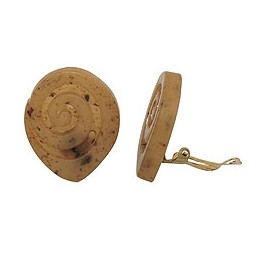 clip-on earring screw spiral light brown