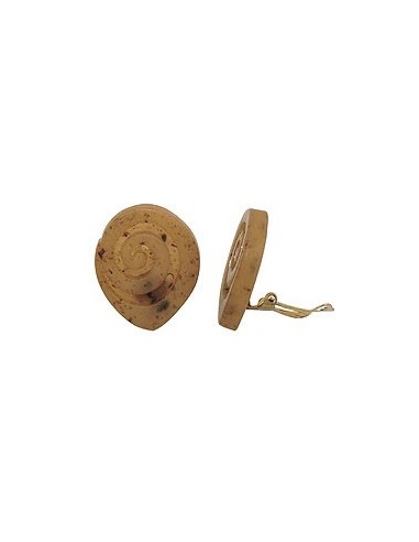 clip-on earring screw spiral light brown